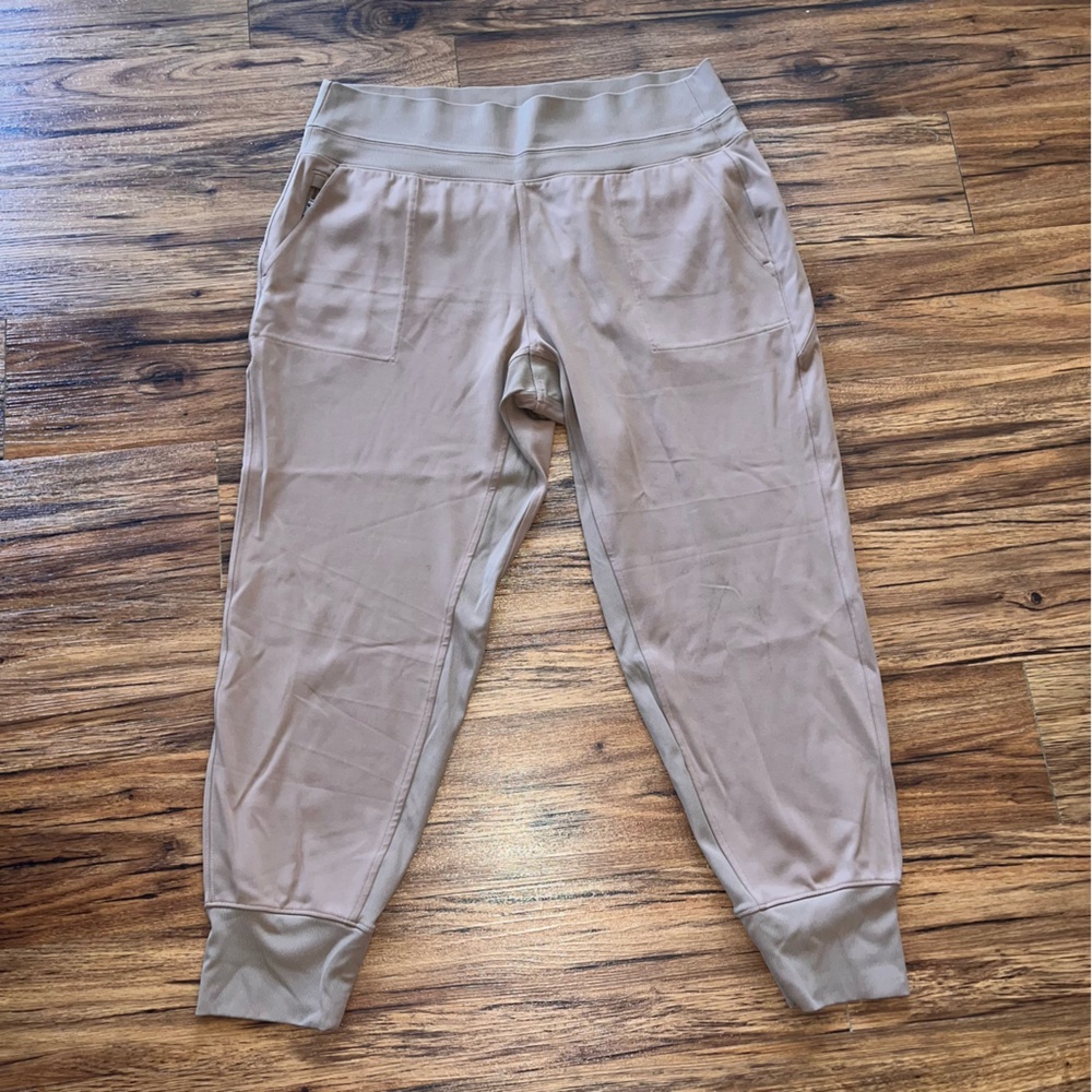 Athleta Venice Jogger Pants Womens XL Rustic Brown Pocket Zip Stretch Pull On